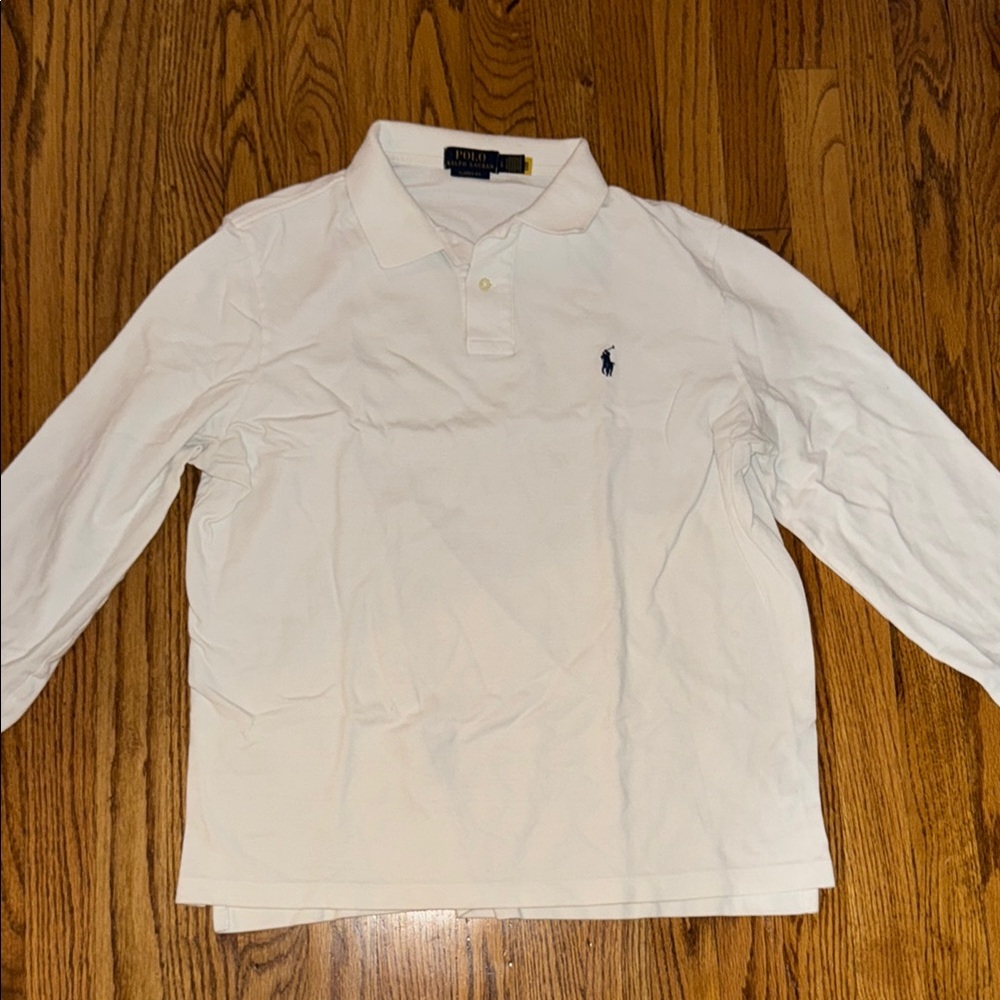 Polo by Ralph Lauren Men's white Long Sleeve polo large